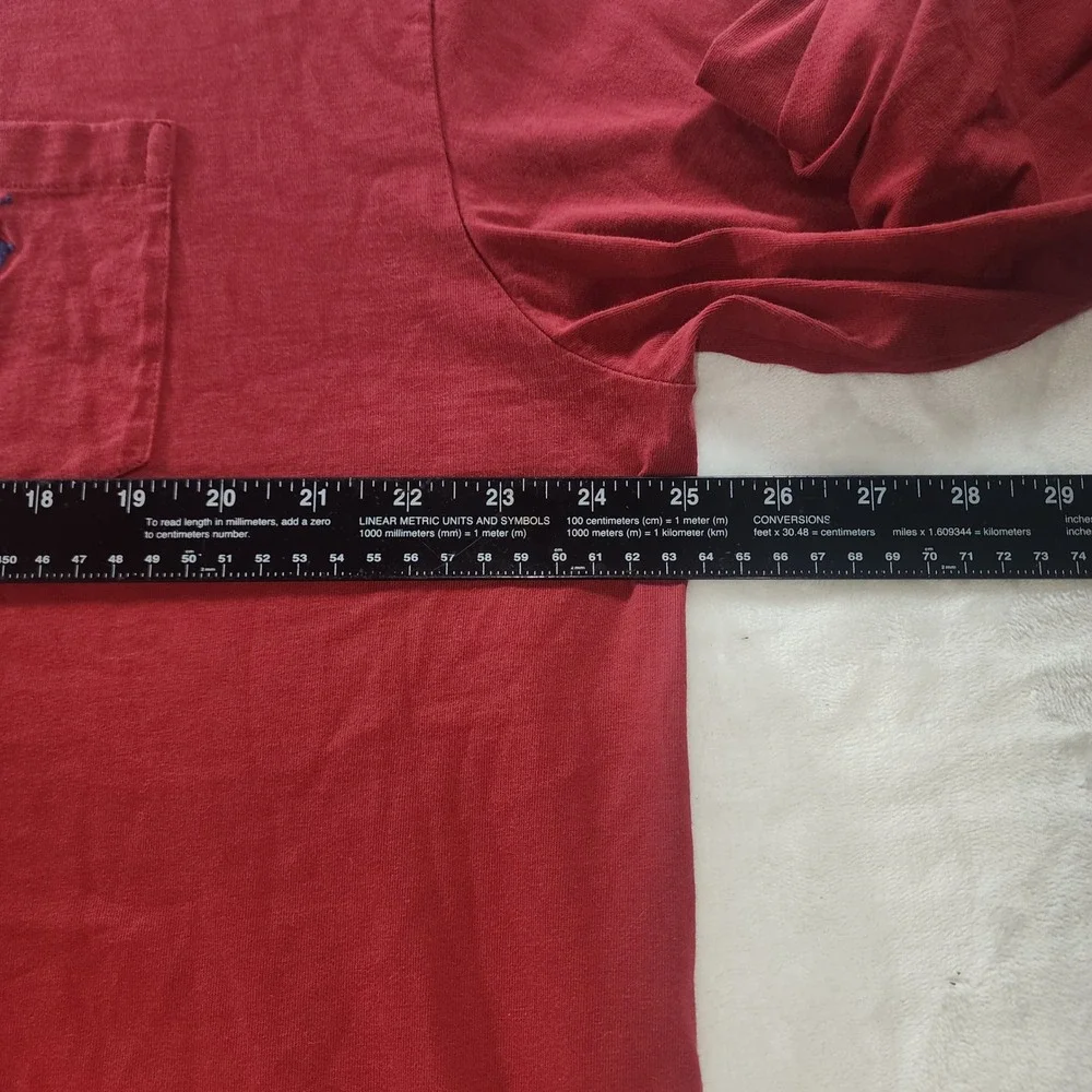 Polo Ralph Lauren Mens XL Red Long Sleeve Pocket T-Shirt Classic Fit Cotton Logo